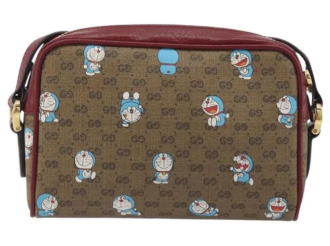 GUCCI Micro GG Supreme Doraemon Collaboration PVC Beige Gold 647784 Auth 196088M D'oro - vista 2