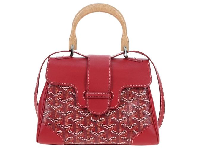 Borsa a mano GOYARD Herringbone Saigon PVC Rossa Auth 196004SM Rosso - vista 13