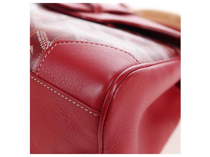 Borsa a mano GOYARD Herringbone Saigon PVC Rossa Auth 196004SM Rosso - vista 16