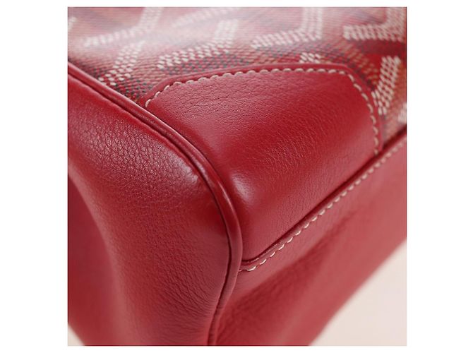 Borsa a mano GOYARD Herringbone Saigon PVC Rossa Auth 196004SM Rosso - vista 17