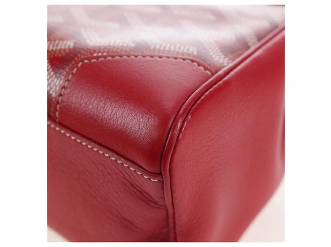 Borsa a mano GOYARD Herringbone Saigon PVC Rossa Auth 196004SM Rosso - vista 18