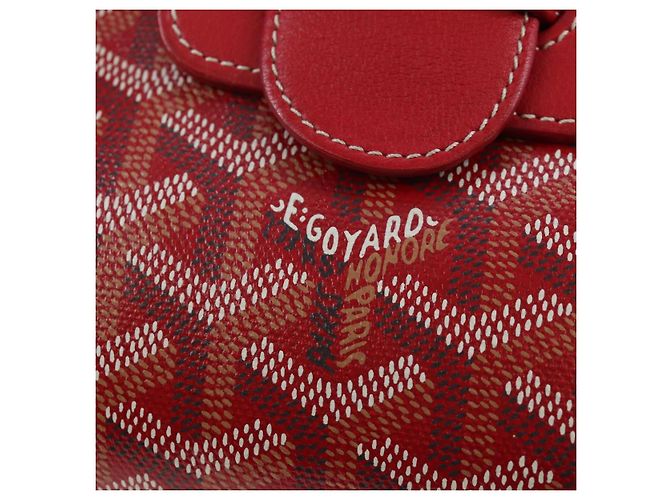 Borsa a mano GOYARD Herringbone Saigon PVC Rossa Auth 196004SM Rosso - vista 19