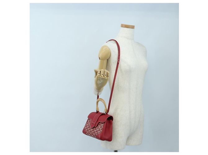 Borsa a mano GOYARD Herringbone Saigon PVC Rossa Auth 196004SM Rosso - vista 25