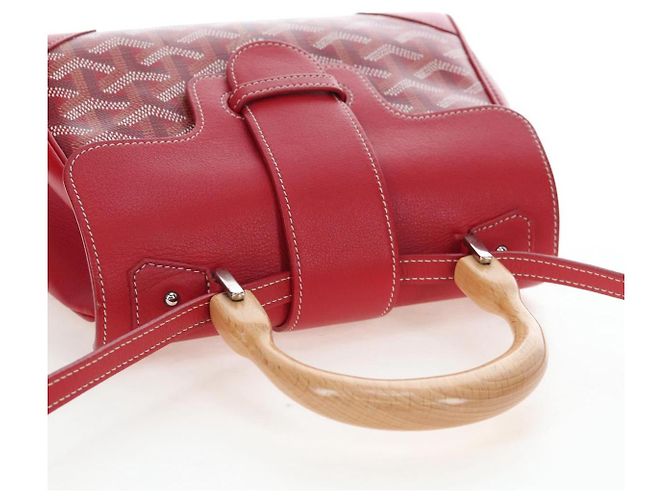 Borsa a mano GOYARD Herringbone Saigon PVC Rossa Auth 196004SM Rosso - vista 6