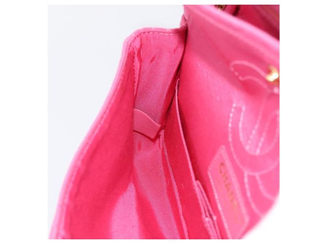 Borsa a tracolla con catena CHANEL 2.55 in jersey di cotone Pink Gold CC Auth 198733M Rosa D'oro - vista 23
