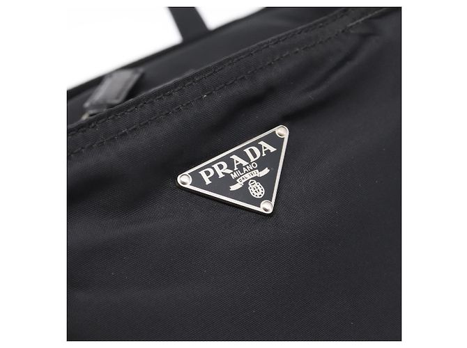 Borsa Tote PRADA Nylon Black Silver Auth mr2834 Nero Argento - vista 17