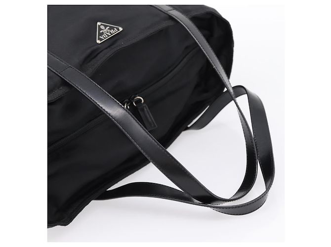 Borsa Tote PRADA Nylon Black Silver Auth mr2834 Nero Argento - vista 7