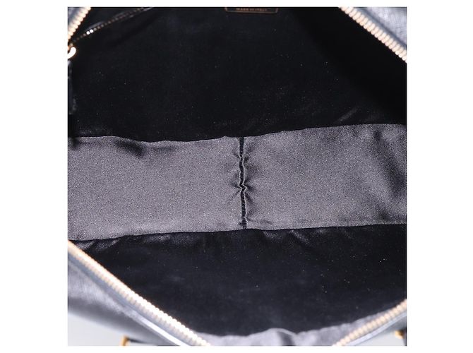 Borsa PRADA Saffiano Black Gold Tone Auth am12372SAM Nero - vista 10
