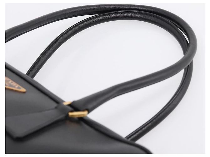 Borsa PRADA Saffiano Black Gold Tone Auth am12372SAM Nero - vista 14