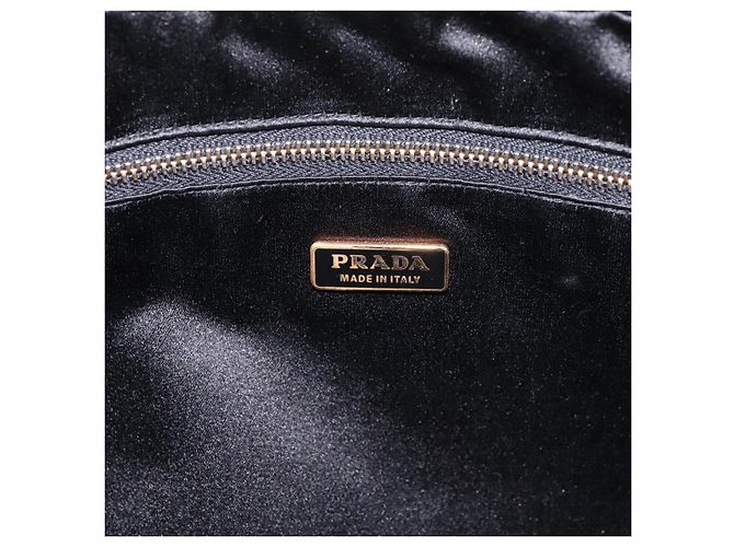 Borsa PRADA Saffiano Black Gold Tone Auth am12372SAM Nero - vista 21