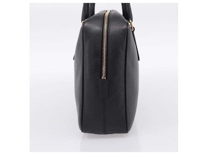 Borsa PRADA Saffiano Black Gold Tone Auth am12372SAM Nero - vista 4