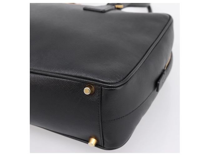 Borsa PRADA Saffiano Black Gold Tone Auth am12372SAM Nero - vista 9