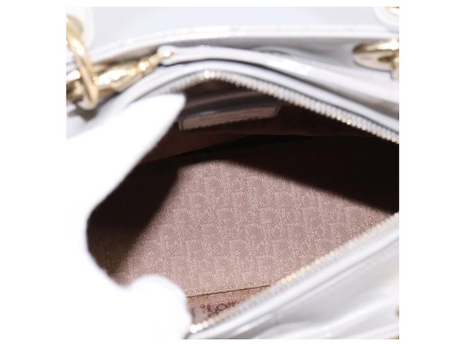 Borsa a Mano Christian Dior Lady Dior Vernice 2way Grigio Oro Auth BA14819SAM Marrone D'oro - vista 19