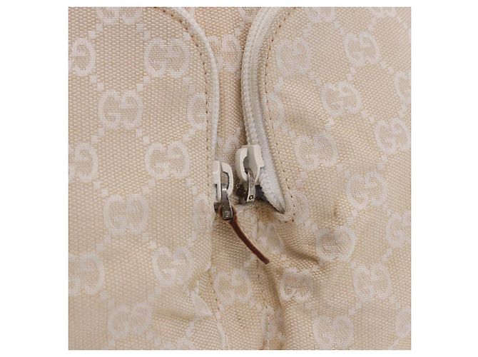 Borsa GUCCI GG Canvas Beige Silver 002 1080 Auth 198481 Argento - vista 10
