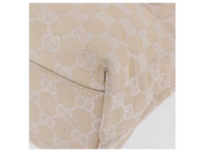 Borsa GUCCI GG Canvas Beige Silver 002 1080 Auth 198481 Argento - vista 15