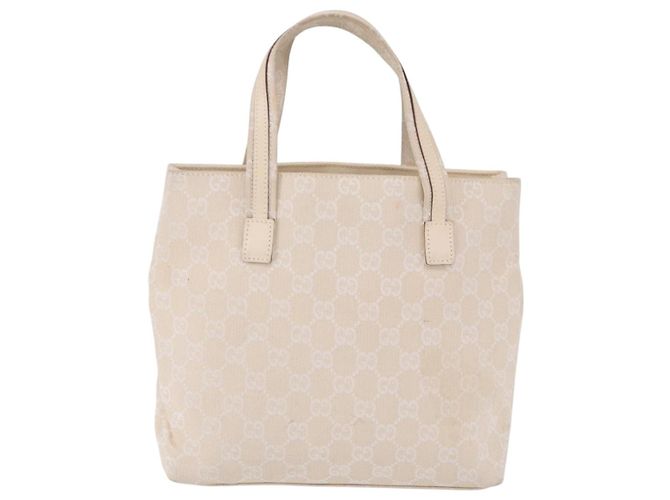 Borsa GUCCI GG Canvas Beige Silver 002 1080 Auth 198481 Argento - vista 2
