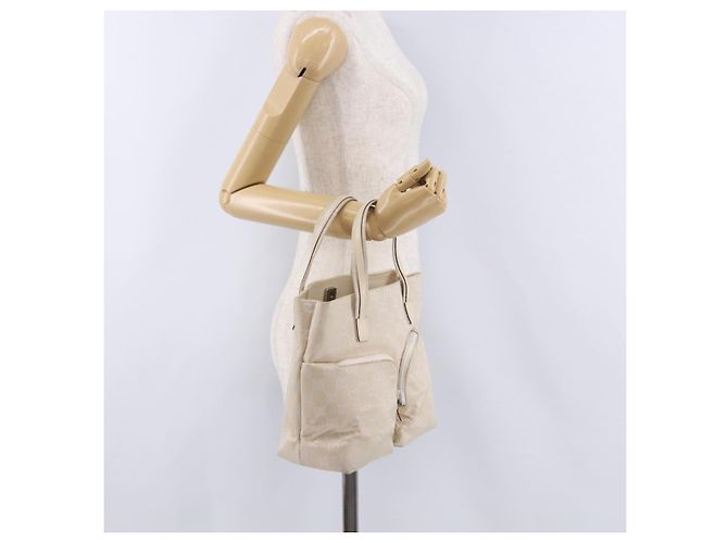 Borsa GUCCI GG Canvas Beige Silver 002 1080 Auth 198481 Argento - vista 24