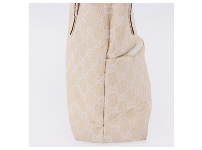 Borsa GUCCI GG Canvas Beige Silver 002 1080 Auth 198481 Argento - vista 5
