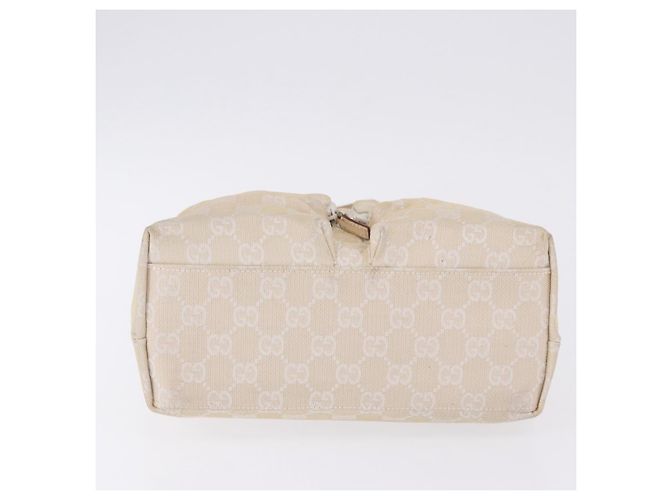 Borsa GUCCI GG Canvas Beige Silver 002 1080 Auth 198481 Argento - vista 6