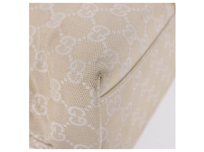 Borsa GUCCI GG Canvas Beige Silver 002 1080 Auth 198481 Argento - vista 9