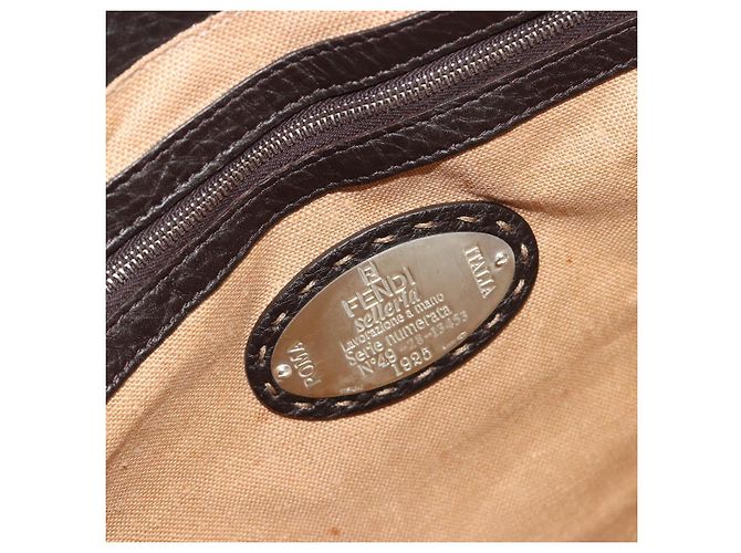 Borsa a mano FENDI Celeria Canvas Brown Silver 8BN156 Auth BA14857 Marrone Argento - vista 19