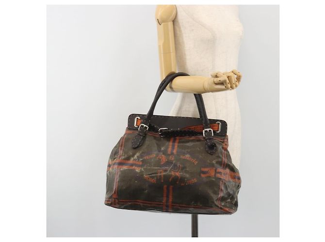 Borsa a mano FENDI Celeria Canvas Brown Silver 8BN156 Auth BA14857 Marrone Argento - vista 24