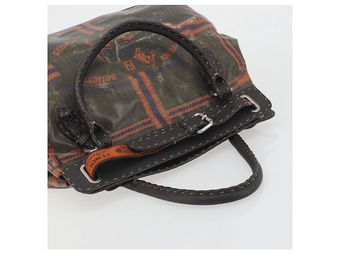 Borsa a mano FENDI Celeria Canvas Brown Silver 8BN156 Auth BA14857 Marrone Argento - vista 6
