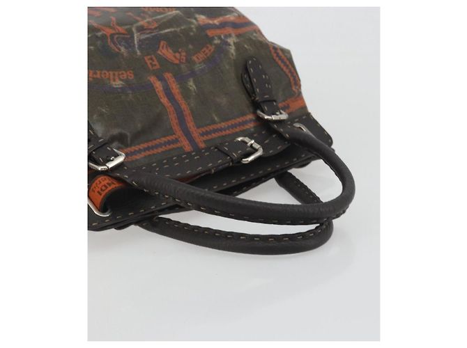 Borsa a mano FENDI Celeria Canvas Brown Silver 8BN156 Auth BA14857 Marrone Argento - vista 7