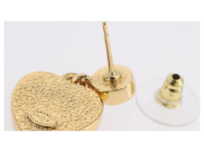 CHANEL Coco Heart Pierce metallo Tono Oro CC Auth 198850V - vista 10