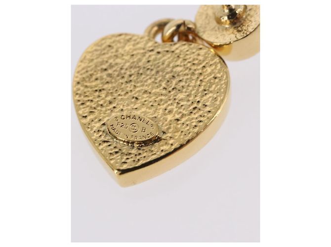 CHANEL Coco Heart Pierce metallo Tono Oro CC Auth 198850V - vista 11