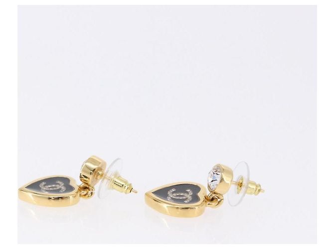 CHANEL Coco Heart Pierce metallo Tono Oro CC Auth 198850V - vista 12