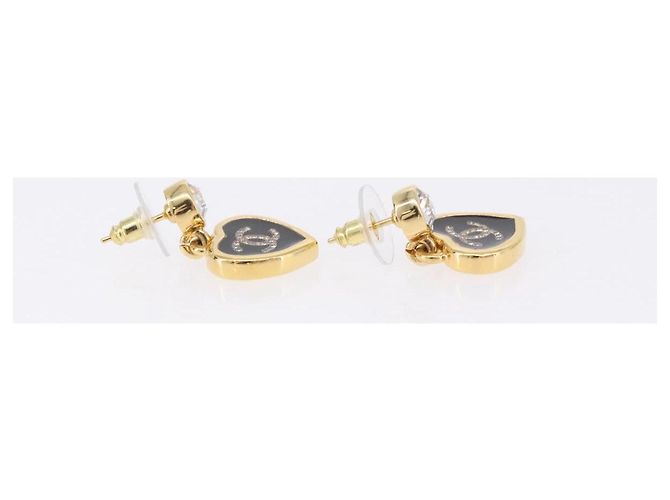 CHANEL Coco Heart Pierce metallo Tono Oro CC Auth 198850V - vista 13
