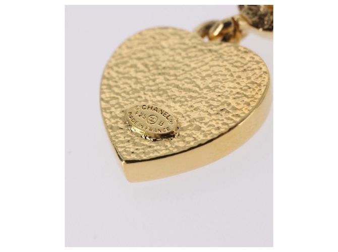 CHANEL Coco Heart Pierce metallo Tono Oro CC Auth 198850V - vista 6