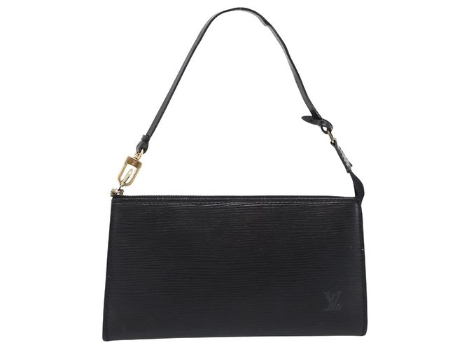LOUIS VUITTON Epi Pochette Accessoires Pouch Black M52982 LV Auth 198701A Negro - vista 13