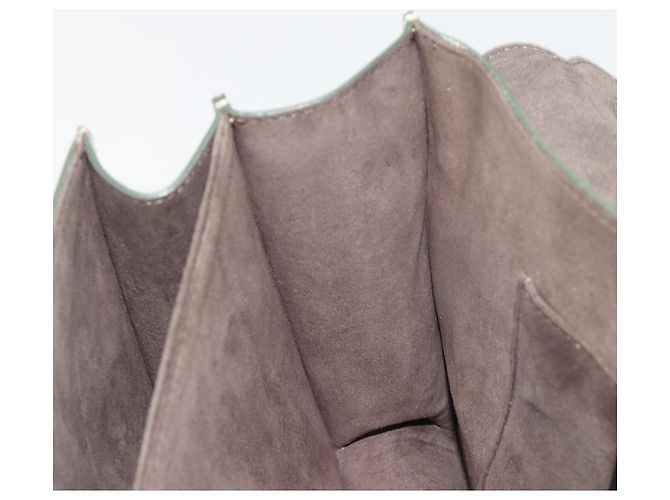 Sac à épaule FENDI Canay Chain en cuir 2 voies Gris Argent 8BT283 Auth 198665M Marron Argenté - vue 26