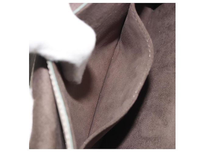 Sac à épaule FENDI Canay Chain en cuir 2 voies Gris Argent 8BT283 Auth 198665M Marron Argenté - vue 27