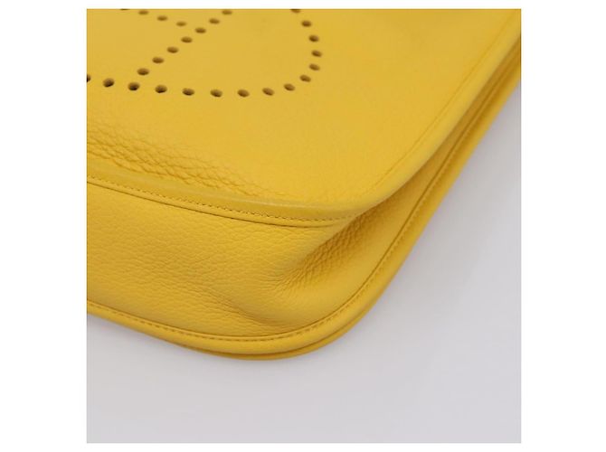 Hermès Borsa a tracolla HERMES Evelyn 3PM in pelle Taurillon Clemence Gialla Auth ka5719SAV Argento Giallo - vista 10