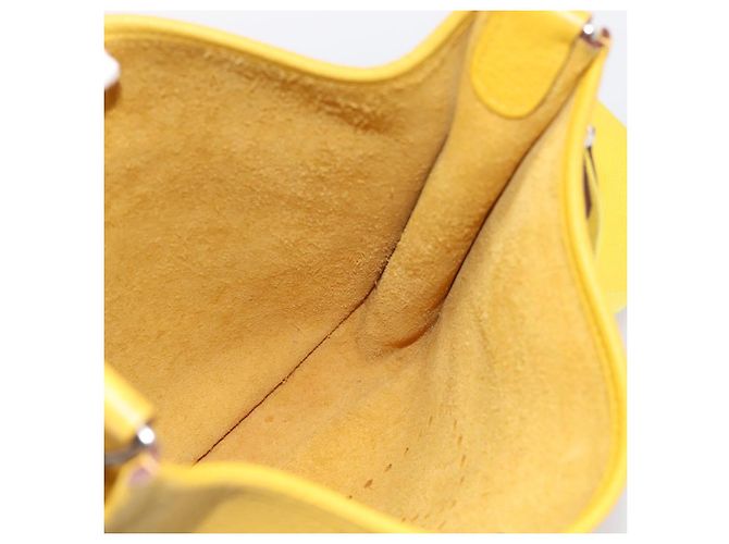 Hermès Borsa a tracolla HERMES Evelyn 3PM in pelle Taurillon Clemence Gialla Auth ka5719SAV Argento Giallo - vista 15