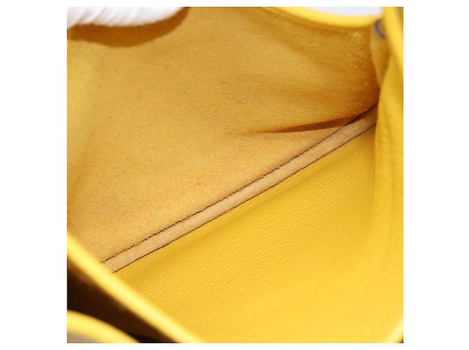 Hermès Borsa a tracolla HERMES Evelyn 3PM in pelle Taurillon Clemence Gialla Auth ka5719SAV Argento Giallo - vista 17