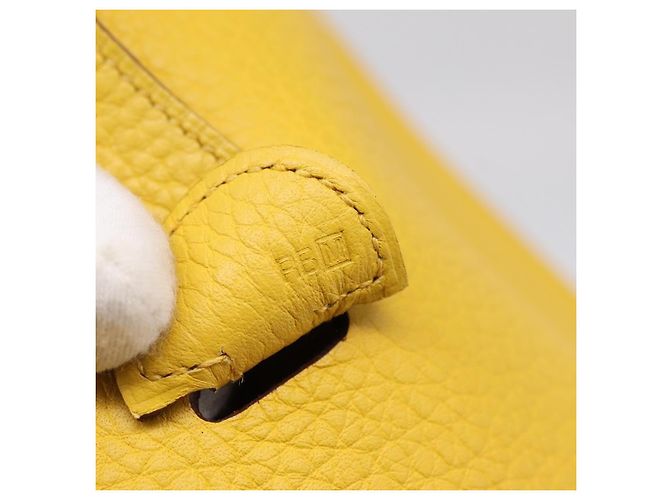 Hermès Borsa a tracolla HERMES Evelyn 3PM in pelle Taurillon Clemence Gialla Auth ka5719SAV Argento Giallo - vista 18
