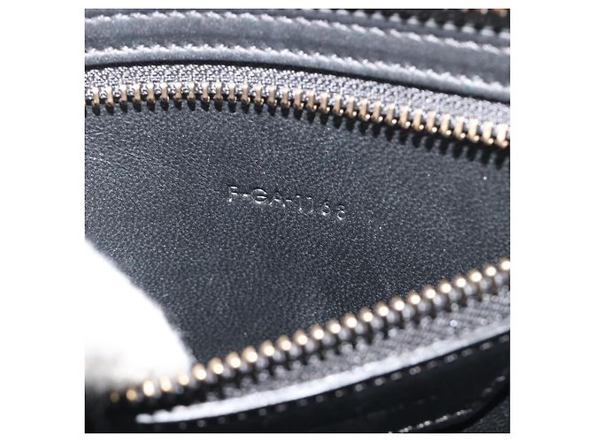 Céline CELINE Luggage Micro Shopper Hand Bag Leather White Gold Auth 196632V Bianco D'oro - vista 12