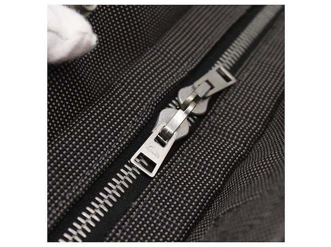 Hermès Borsa HERMES Her Line PM Canvas Grigio Argento Auth 198484A Marrone - vista 14