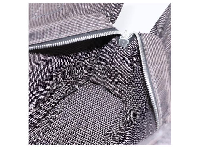 Hermès Borsa HERMES Her Line PM Canvas Grigio Argento Auth 198484A Marrone - vista 16