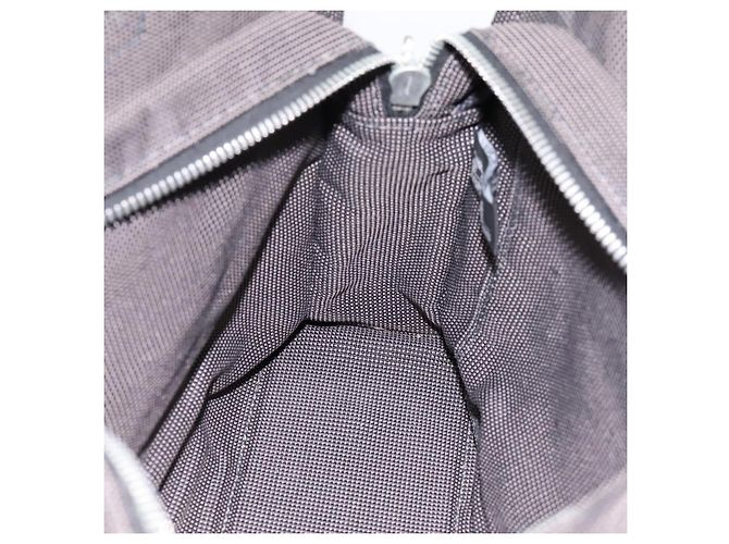 Hermès Borsa HERMES Her Line PM Canvas Grigio Argento Auth 198484A Marrone - vista 17