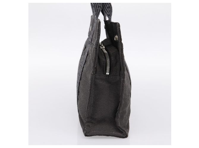 Hermès Borsa HERMES Her Line PM Canvas Grigio Argento Auth 198484A Marrone - vista 4