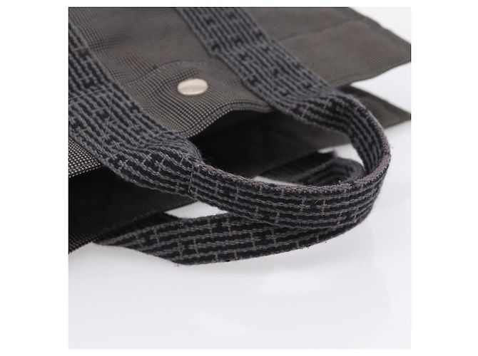 Hermès Borsa HERMES Her Line PM Canvas Grigio Argento Auth 198484A Marrone - vista 7