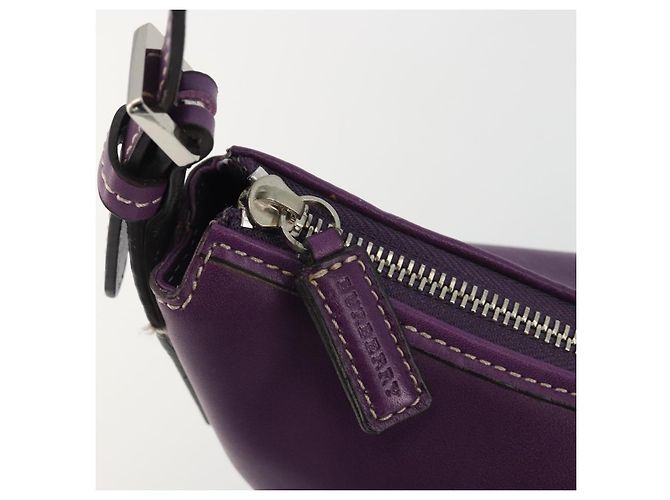 Borsa a tracolla BURBERRY in pelle viola argento Auth 198744A Porpora - vista 11