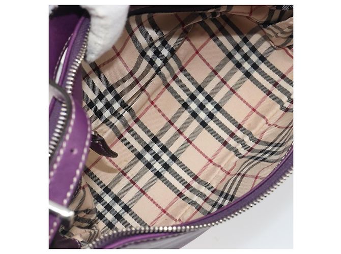 Borsa a tracolla BURBERRY in pelle viola argento Auth 198744A Porpora - vista 12