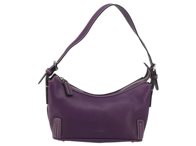 Borsa a tracolla BURBERRY in pelle viola argento Auth 198744A Porpora - vista 13