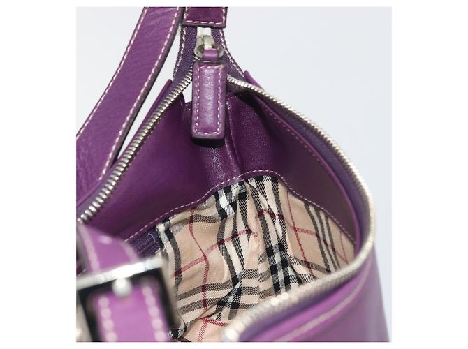 Borsa a tracolla BURBERRY in pelle viola argento Auth 198744A Porpora - vista 17